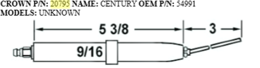 Picture of Crown:20795 CENTURY ELECTRODE Replaces Westwood E5-100, E5-100-2pk
