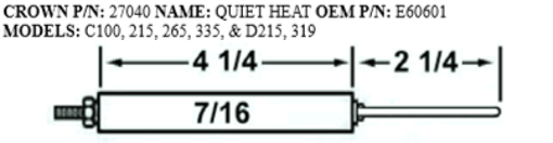 Picture of Crown27040 QUIET HEAT ELECTRODE Replaces Westwood E5-100, E5-100-2pk