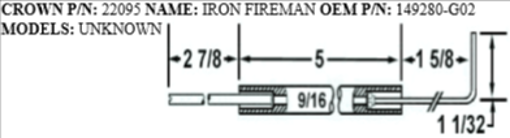 Picture of Crown22095 IRON FIREMAN ELECTRODE Replaces Westwood E5-100, E5-100-2pk