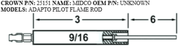 Picture of MIDCO  CM 51A ELECTRODE - 1 PIECE