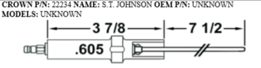 Picture of CROWN22234 S.T. JOHNSON ELECTRODE Replaces Westwood E5-100, E5-100-2pk
