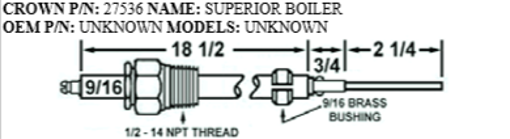 Picture of Crown27536 SUPERIOR ELECTROSE Replaces Westwood E5-100, E5-100-2pk