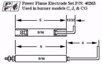 Picture of POWER FLAME ELECTRODE AND FLAME ROD KIT C, J, CG BURNERS