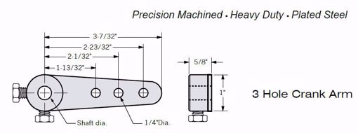 Picture of CRANK ARM, THREE HOLE, 1/2” SHAFT