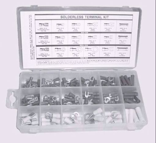 Picture of SOLDERLESS TERMINAL KIT, 175 PIECES, PLASTIC BOX