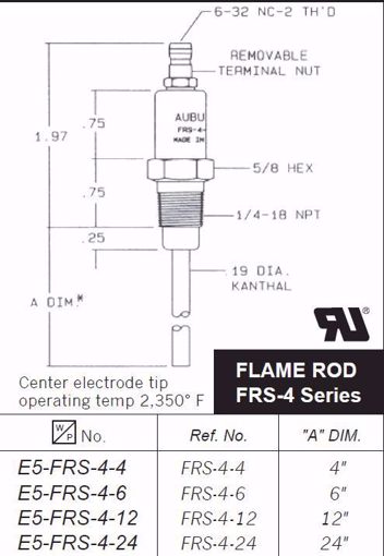 Picture of REF # FRS-4-24, AUBURN FLAME ROD