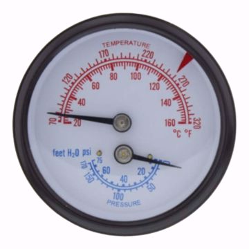 Picture of BOILER TRIDICATOR GAUGE.  2½ TRIDICATOR 0-75 PS