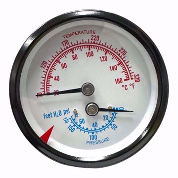 Picture of BOILER TRIDICATOR GAUGE.  2½ TRIDICATOR 0-75 PS