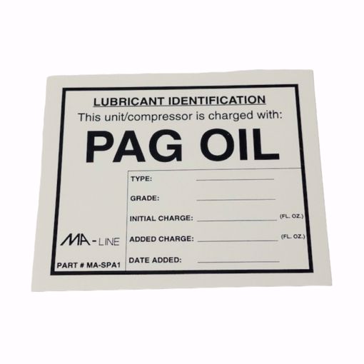 Picture of MA-SPA1 Refrigerant Label PAG Oil (10/Pkg.)