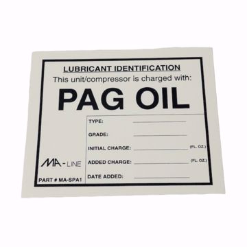 Picture of MA-SPA1-50 Refrigerant Label PAG Oil (50/Pkg.)