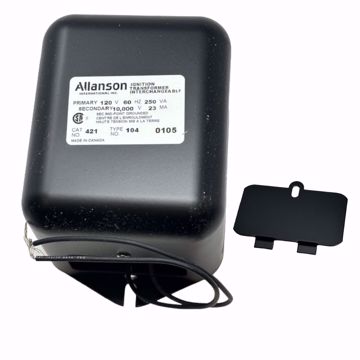 Picture of ALLANSON IGNITION TRANSFORMER.  120 VOLTS 60HZ MID POINT GRO