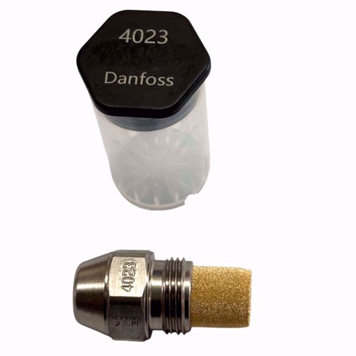 Picture of 030L4507 Danfoss 030L4507 4023 Series Nozzle. High Pressure Nickel Silver with Brass Internals. Less O-Ring