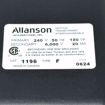 Picture of 1196-F  ALLANSON 1196 TYPE F IGNITION TRANSFORMER 240 VOLT PRIMARY