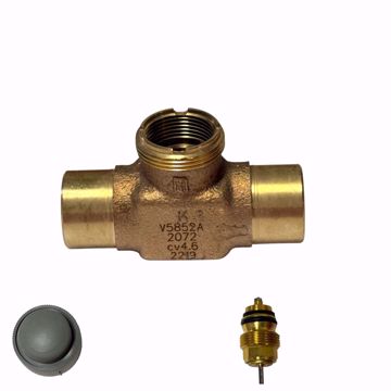 Picture of V5852A2072 HONEYWELL  CARTRIDGE GLOBE VALVE 2-WAY SWEAT BRASS BODY. 3