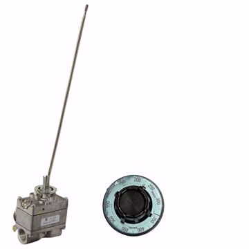 Picture of 4200-007 Robert Shaw Commercial gas thermostat, 150-500F Model type FDO 1/2" pipe connections with 48" capillary & 1/4" x 8-7/16" bulb.