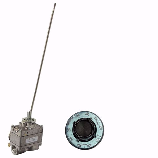 Picture of 4200-007 Robert Shaw Commercial gas thermostat, 150-500F Model type FDO 1/2" pipe connections with 48" capillary & 1/4" x 8-7/16" bulb.